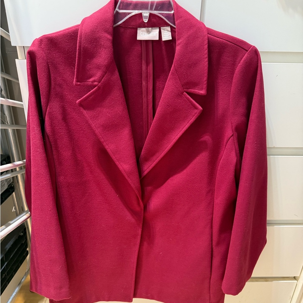 Chico's Blazer Size 3 Deep Pink